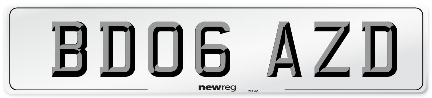 BD06 AZD Number Plate from New Reg
